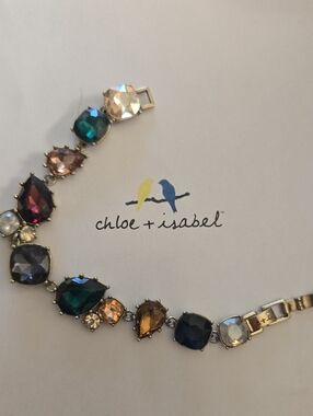 Chloe + Isabel Multicolor Crystal Bracelet - Gold Tone